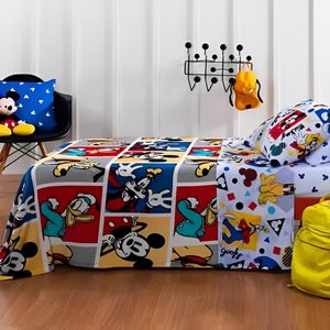 Manta Infantil Flannel Mickey Friends Andreza 150cm x 220cm