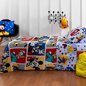 Manta Infantil Flannel Mickey Friends Andreza 150cm x 220cm