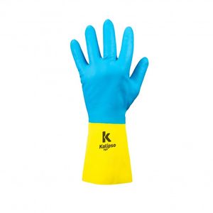 Luva de Latex / Neoprene Kalipso Neoprex Azul e Amarela G