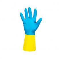 Luva de Latex / Neoprene Kalipso Neoprex Azul e Amarela G