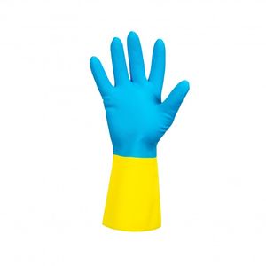 Luva de Latex / Neoprene Kalipso Neoprex Azul e Amarela G