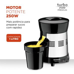 Extrator de Suco Turbo Premium Mondial 250W Bivolt