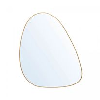 Espelho Orgânico com Borda de Metal Dourado Lyor 35cm x 25,5cm