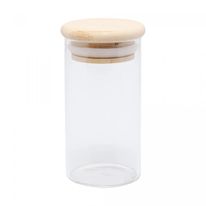 Porta Mantimento de Vidro Borossilicato Wolff com Tampa de Bambu 120ml
