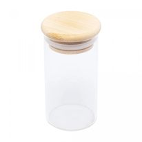Porta Mantimento de Vidro Borossilicato Wolff com Tampa de Bambu 120ml