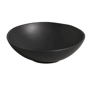 Tigela Média Stoneware Orgânico Porto Brasil Preto Matte 25cm x 8cm