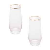 Conjunto de Copos Lines Wolff Borda Dourada 400ml 2 peças