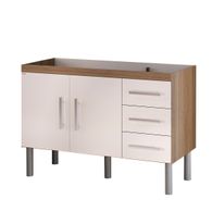 Gabinete para Cozinha com Pé Fabribam Plena Nogal com Branco 1,2m