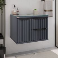 Gabinete para Banheiro Suspenso Fabribam Cecília Chumbo 60cm