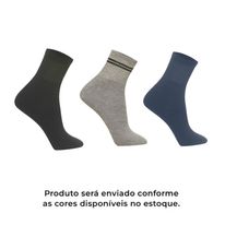 Meia Unissex Esportiva Cano Médio Cia da Meia 3 pares