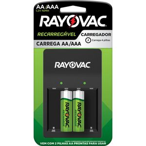 Carregador de Pilhas Rayovac com 2 Pilhas