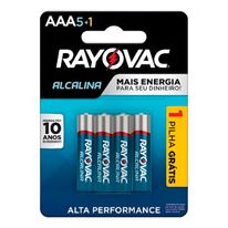 Pilha Alcalina AAA Rayovac com 6 unidades