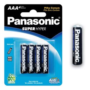 Pilha Comum AAA Panasonic Ultra Hyper 1,5V 4 Unidades