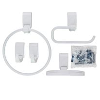Kit Acessórios para Banheiro Sofisticato Durín Branco com 5 peças