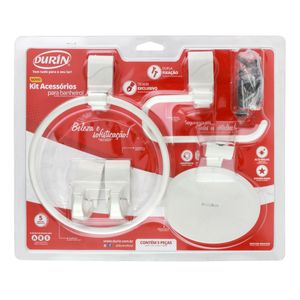 Kit Acessórios para Banheiro Sofisticato Durín Branco com 5 peças