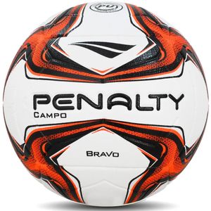 Bola de Futebol de Campo Bravo Penalty XXIV Branca e Laranja