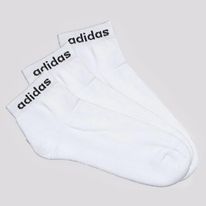 Meia Unissex Cano Médio Branca Adidas G 3 pares