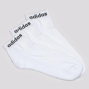 Kit Meia Adulto Cano Médio Adidas Branca com 3 pares