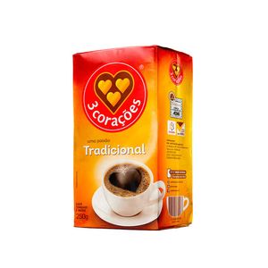 Café Torrado e Moído Tradicional 3 Corações 250g