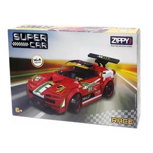 Blocos de Montar CAar Race Zippy Toys Vermelho com 164 peças