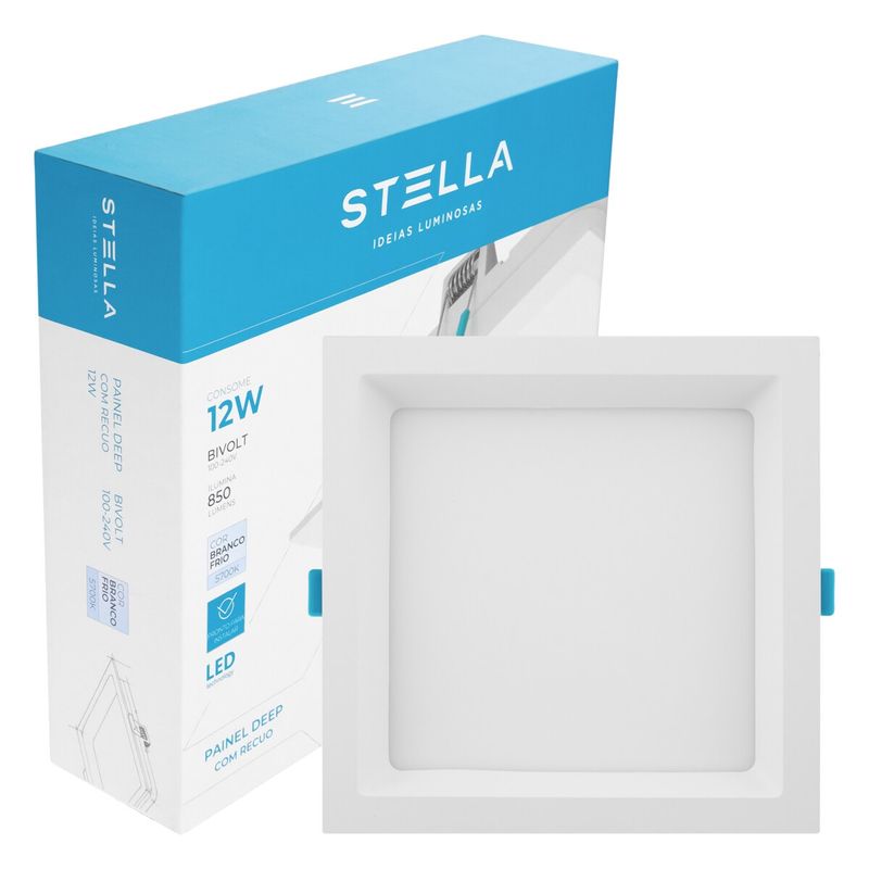 Painel-Led-de-Embutir-Branco-Quadrado-com-Recuo-Stella-Deep-12W-5700K-Bivolt-100577