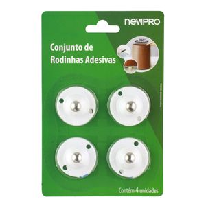 Conjunto de Rodinhas Adesivas Newpro com 4 peças