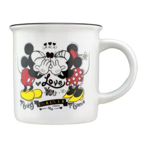 Caneca de Porcelana Retrô Disney Mickey e Minnie 300ml