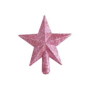 Ponteira Estrela Rosé com Glitter Powner 12cm