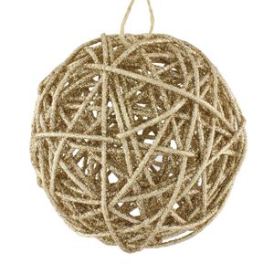 Bola de Natal Rattan Champagne Powner 10cm