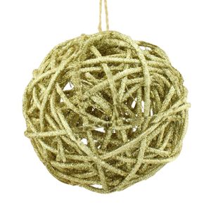 Bola de Natal Rattan Dourada Powner 10cm