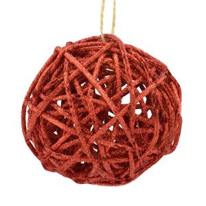 Bola de Natal Rattan Vermelha Powner 10cm