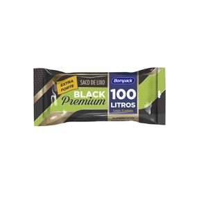 Saco de Lixo Premium Preto Bompack 100L com 15 Unidades