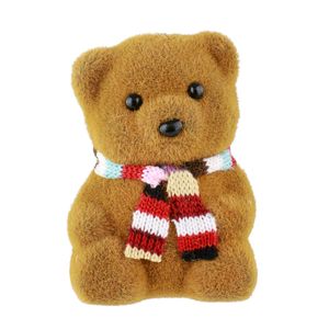 Enfeite de Urso com Cachecol Marrom Powner 10cm