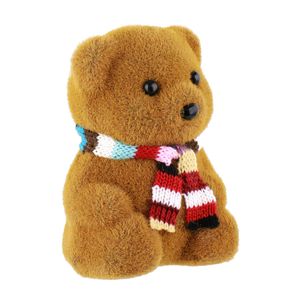 Enfeite de Urso com Cachecol Marrom Powner 10cm