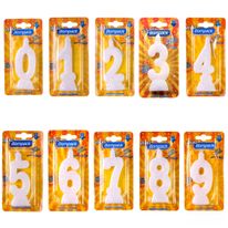 Vela de Aniversário Super Números  Branca  Bompack