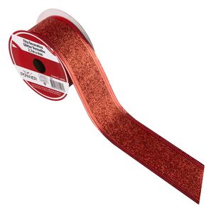 Fita Decorativa Glitter Vermelho Powner 2,7m x 4cm