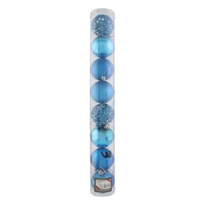 Conjunto Bola de Natal Azul Powner 6cm com 8 peças