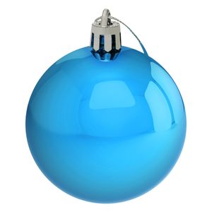 Conjunto Bola de Natal Azul Powner 6cm com 8 peças