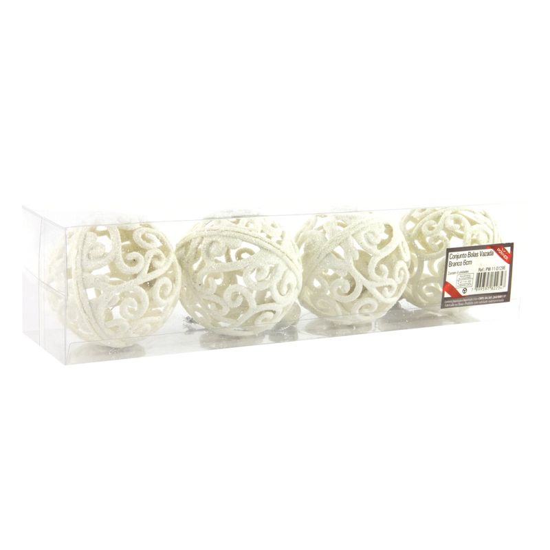 Conjunto-Bola-de-Natal-Vazada-Branca-Powner-6cm-com-4-pecas-73700