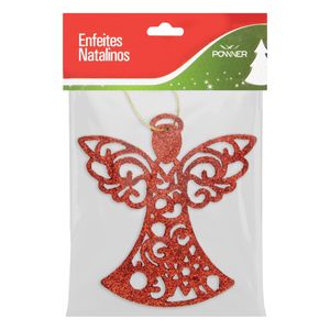 Enfeite de Anjo Vermelho Powner 10cm