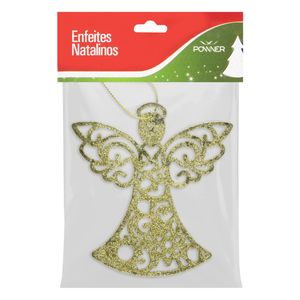 Enfeite de Anjo Dourado Powner 10cm