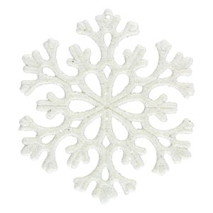 Enfeite de Floco de Neve Powner Branco 10cm com 8 peças