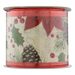 Fita-Decorativa-de-Natal-Flor-Vermelha-Powner-6cm-x-3m-139045