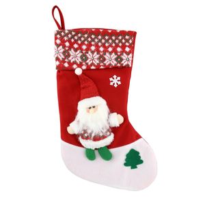 Meia Decorativa de Natal Papai Noel Verde e Vermelho Powner 51cm