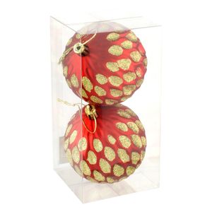 Conjunto Bola de Natal Charm Vermelha e Dourada Powner com 2 peças