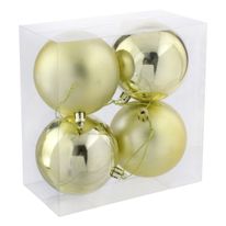 Conjunto Bola de Natal Dourada Powner 8cm com 4 peças