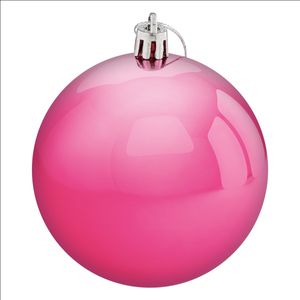 Conjunto Bola de Natal Rosa Powner 8cm com 4 peças