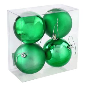 Conjunto Bola de Natal Verde Powner 8cm com 4 peças