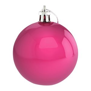 Conjunto Bola de Natal Rosa Powner 6cm com 8 peças