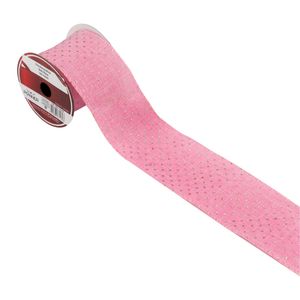 Fita Natalina Dots Rosa Powner 6cm x 3m